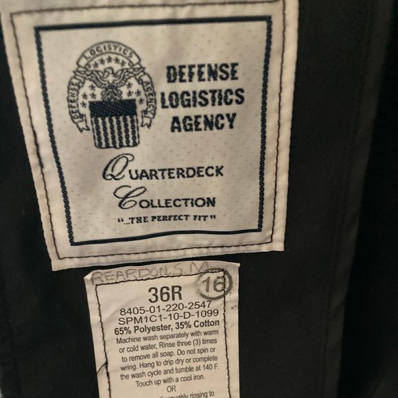 Defense Logistics black Agency coat Quarter Deck Collection - Picture 3 of 6